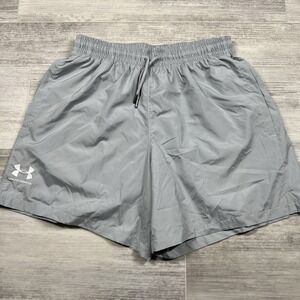 Under Armour Men's UA Essential Volley‎ Gray Small Mesh Lined Loose Fit Shorts